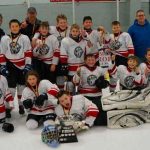 A North Bay Trapper's minor league hockey team on ice